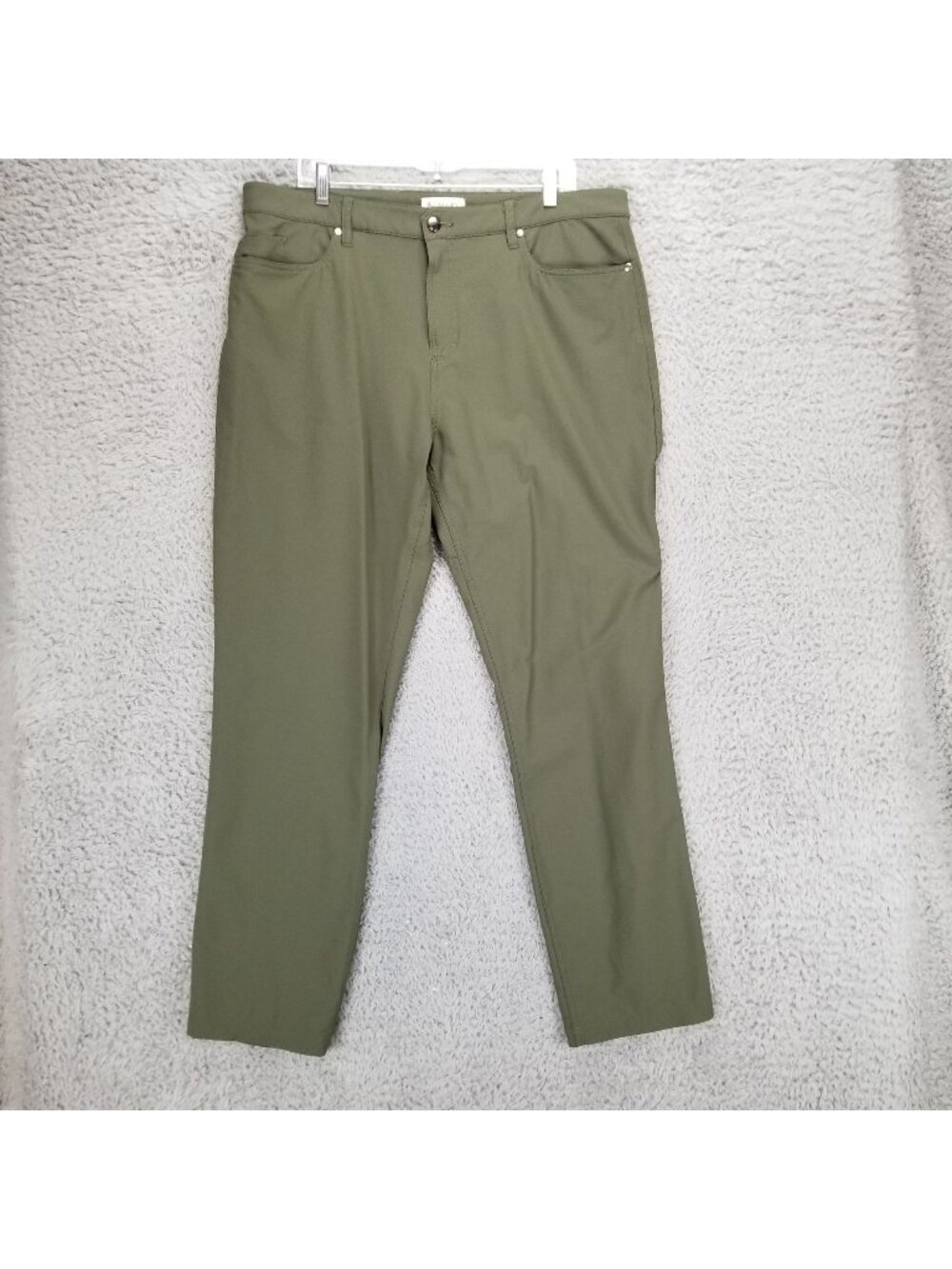 Olivers Pants Mens 38x34 Green Stretch High Rise Straight Leg Trouser *Read*